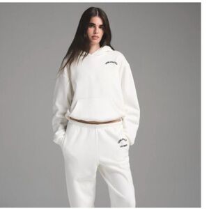 Skims White Hoodie and Sweatpants Set